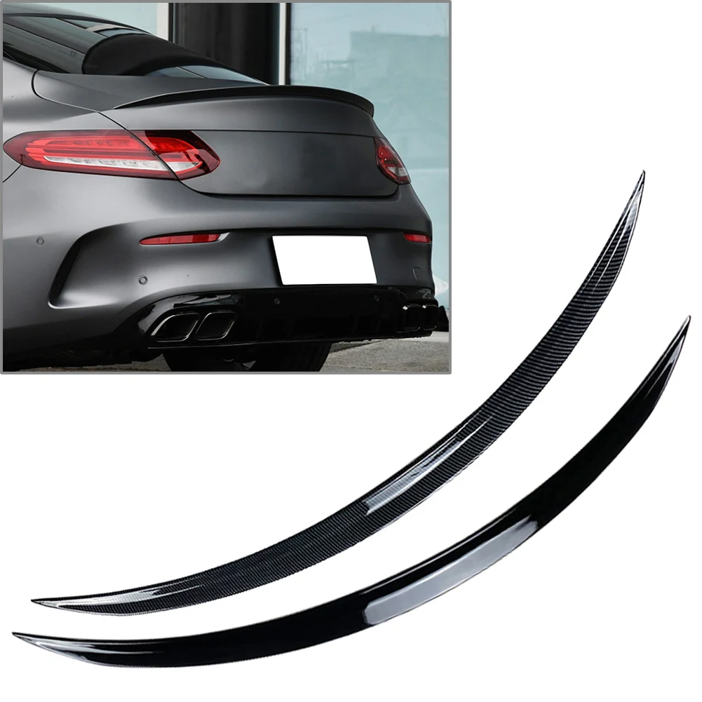 Car Tail Wing Rear Trunk Spoiler Lip Splitter Trim For Benz C Class Coupe C205 C200 C300 2015 2016 2017 2018 2019 2020 2021