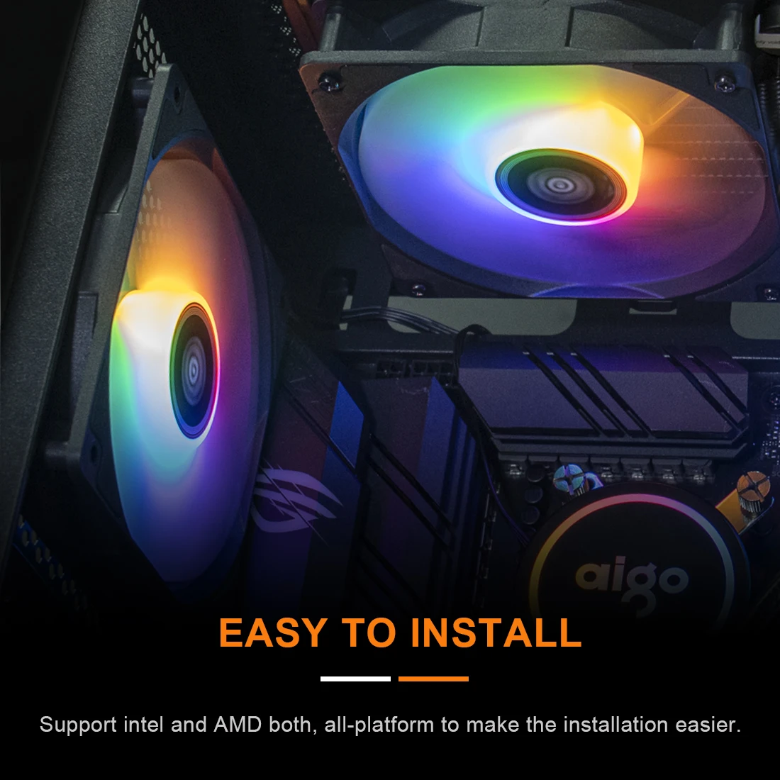 AIGO nước mát CPU làm mát máy tính RGB nước làm mát tản nhiệt tích hợp CPU mát quạt tản nhiệt LGA 1700/1151/2011/AM3 +/AM4