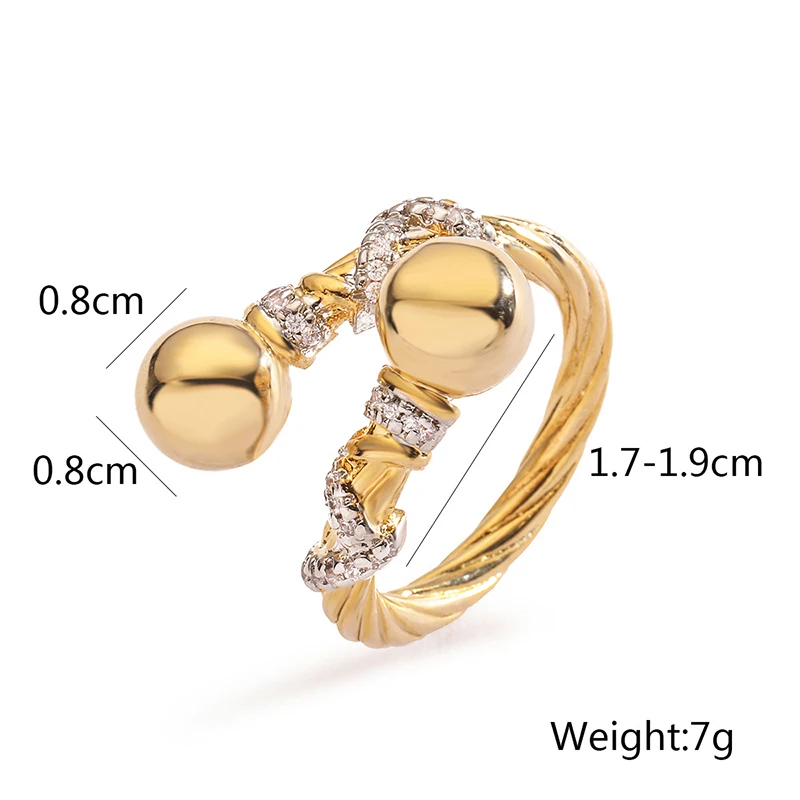 GANPUP Luxuriöser Einzigartiger Geometrischer Strass-Offener Ring für Damen, Modischer Verstellbarer Ring, Schmuckgeschenk für Partys – Detail 1