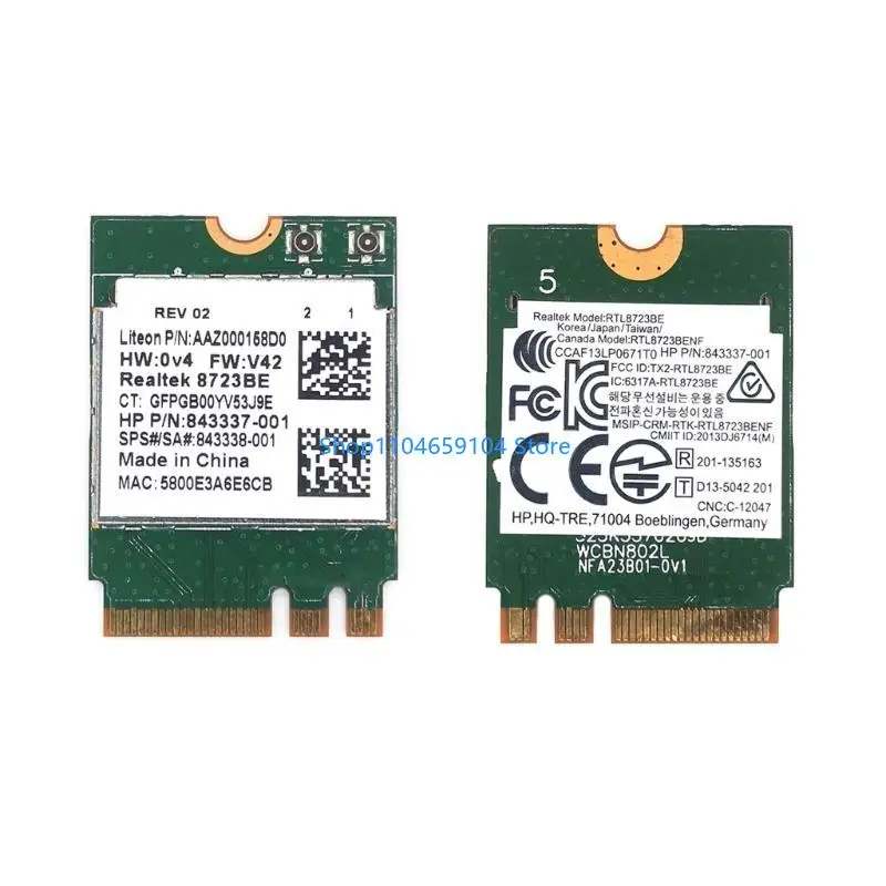 

WLAN Adapter Card Wi-Fi Bluetooth-compatible4.0 RTL8723BE 843338