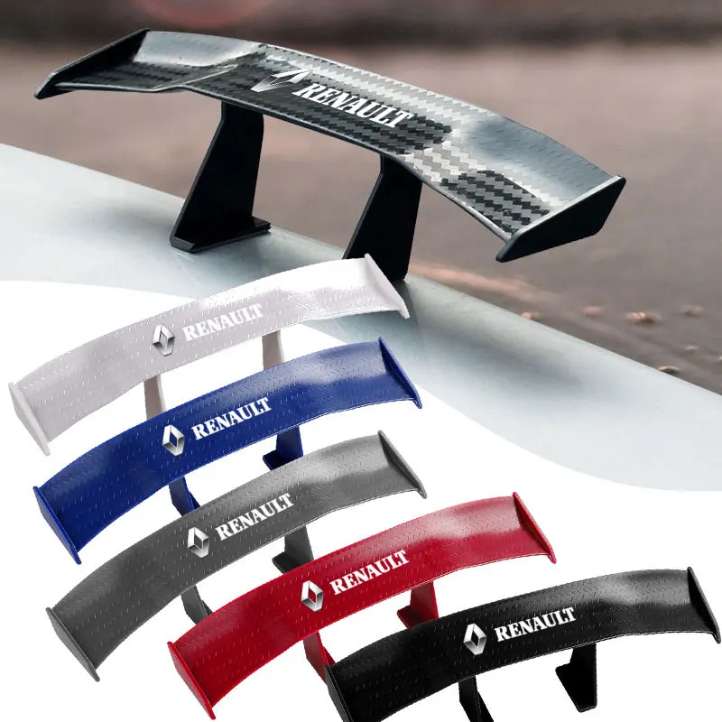 Mini Spoiler Traseiro de Fibra de Carbono para Carro, Mini Asa Decorativa para Renault Clio Laguna 2 Megane 2 3 Duster Logan Captur