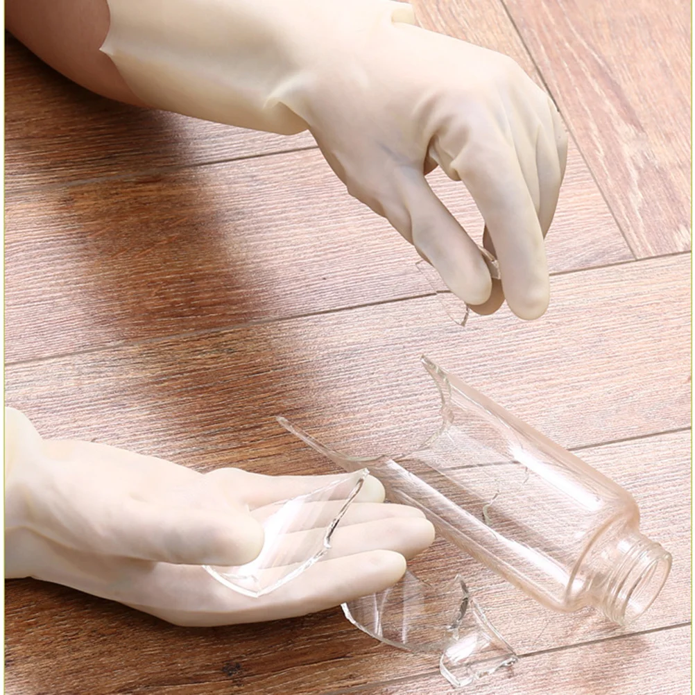 

2Pairs Rubber Dishwashing Gloves Waterproof Kitchen Cleaning Gloves Soft Comfortable Lining Hand Protector for Household