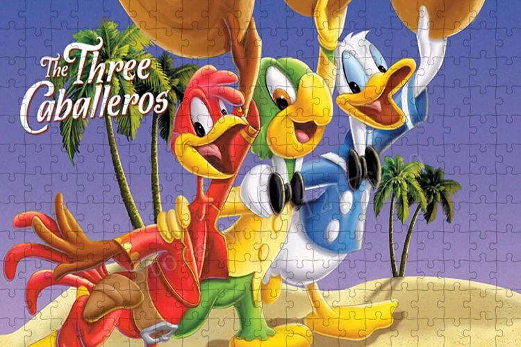 Disney Mickey Mouse Clubhouse Puzzle Retro trzy Caballeros 300/500/1000 Pcs Puzzle dla dorosłych gra edukacyjna zabawki