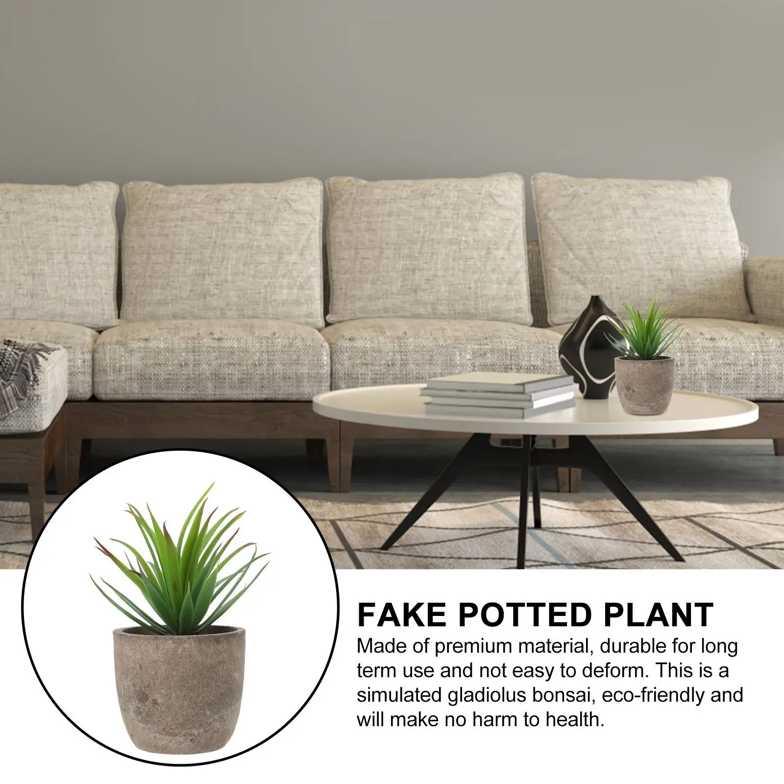 

Simulated Bonsai Premium Artificial Gladiolus Potted Fake Plant Home Decoration Eco-Friendly For Office Window Coffee