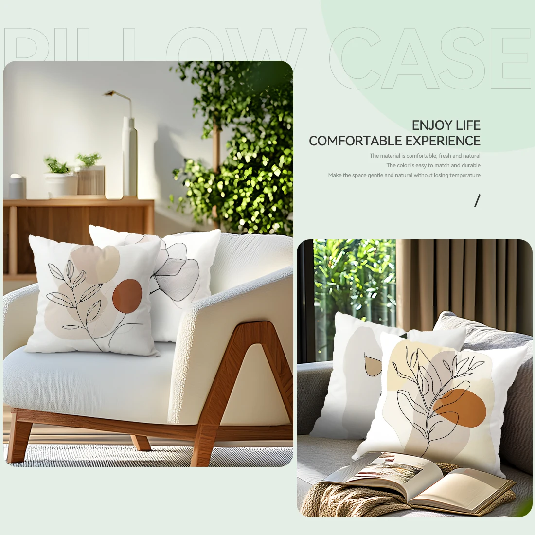 

Bohemian Plant Leaves Pillowcase Printed Polyester 45x45cm Throw Pillowcover Decorative Sofa Cushion Pillowslip Home Decor