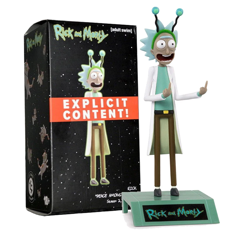 16cm Anime Rick Sanchez Action Figure Middle Finger Peace Collection Among Worlds Model Ornaments Model Toys for Child's Gifts