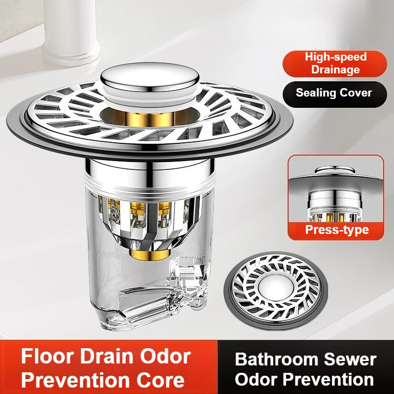 

Универсальный хромированный сливной клапан-фильтр для раковины с откидным механизмом и уловителем волос, легко устанавливаемый, для ванной комнаты