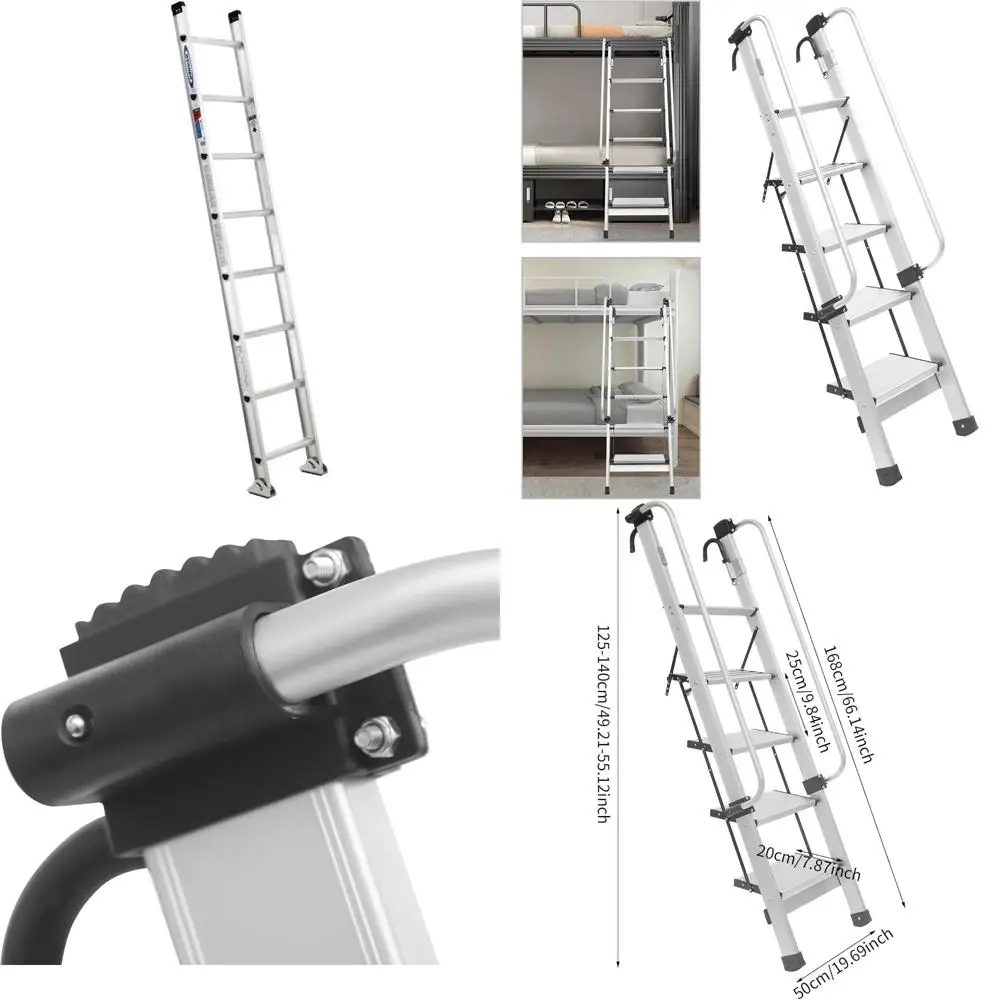 Алюминиевая односторонняя лестница, прочная и легкая, идеально подходит для промышленного и жилого использования.