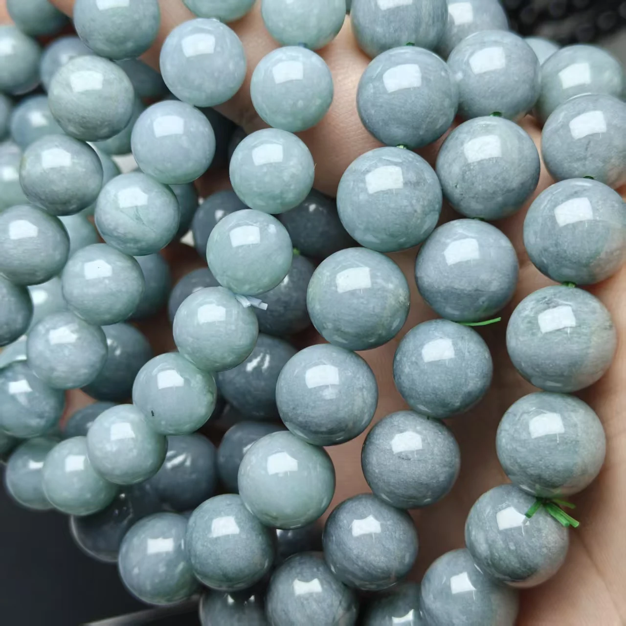Xingyu natürliche AAA Guatemala Jade glatte runde lose Perlen für die Schmuckherstellung, Design-Armband, elastisches Seil, handgefertigter Schmuck – Detail 4