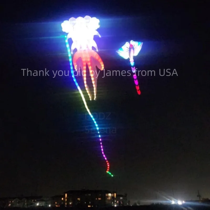 

Colorful 3D 10m 15m 20m white tubing tails for LED kites for mantaray delta parafoil kites large soft kites flying with lights