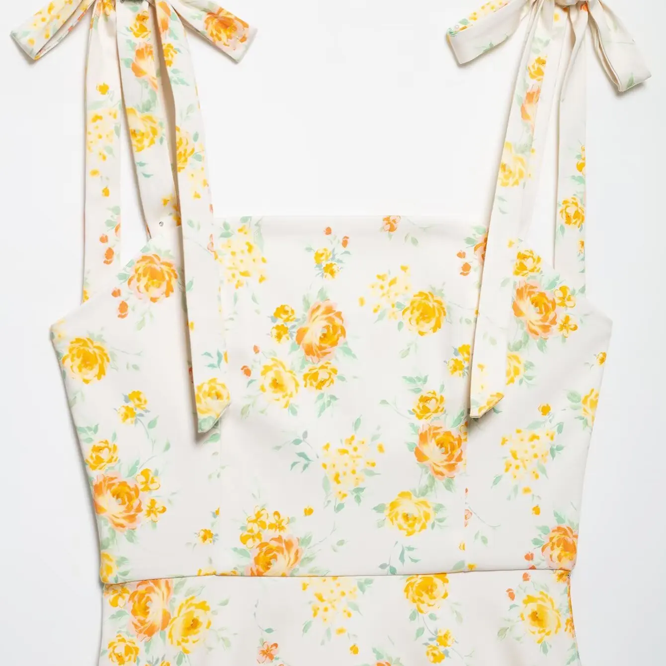 ZBZA ฤดูใบไม้ผลิใหม่ผู้หญิง Faion Design Knot ตกแต่งดอกไม้พิมพ์ Dr Cleanfit Sle เอว Cinched Svel Dr