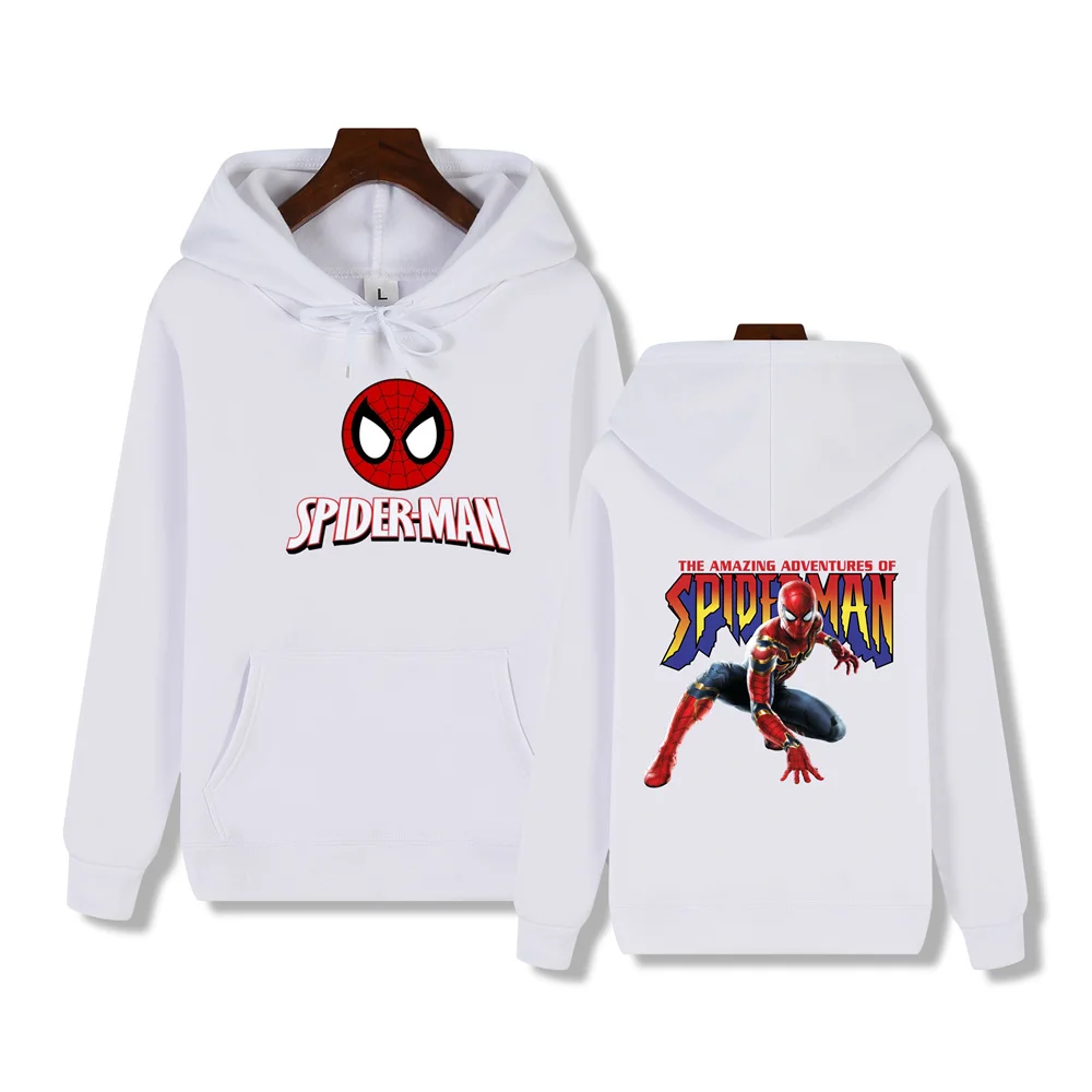 Spiderman super cool pose print Autumn/Winter Comfortable soft thickened men\'s high quality casual fashion street hoodie