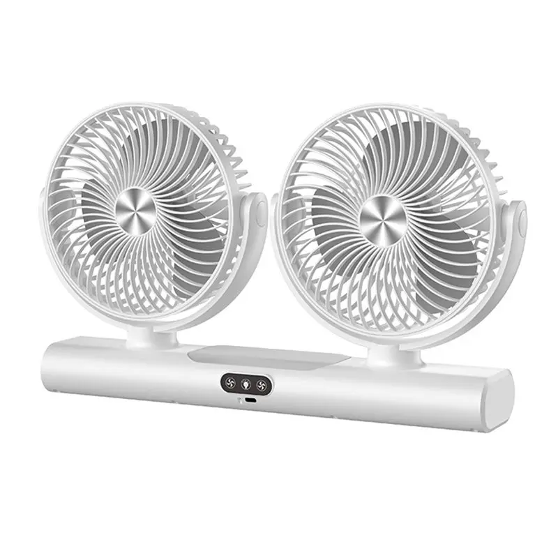 【brand-new】fs-39-rechargeable-double-head-fan-for-home-dorm-outdoor-portable-fanversatile-design