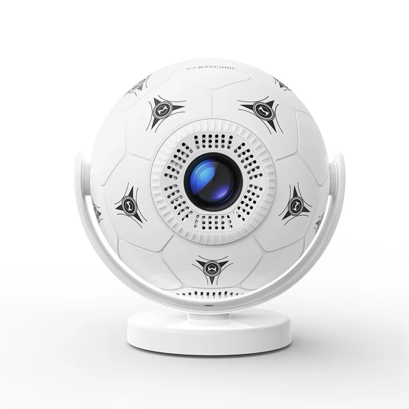 Proyector Portátil Mini Magcubic HY300F, 300ANSI, Compatible con 8K, Android 14, WiFi6, BT5.4, Diseño Creativo de Fútbol LED para Noches de