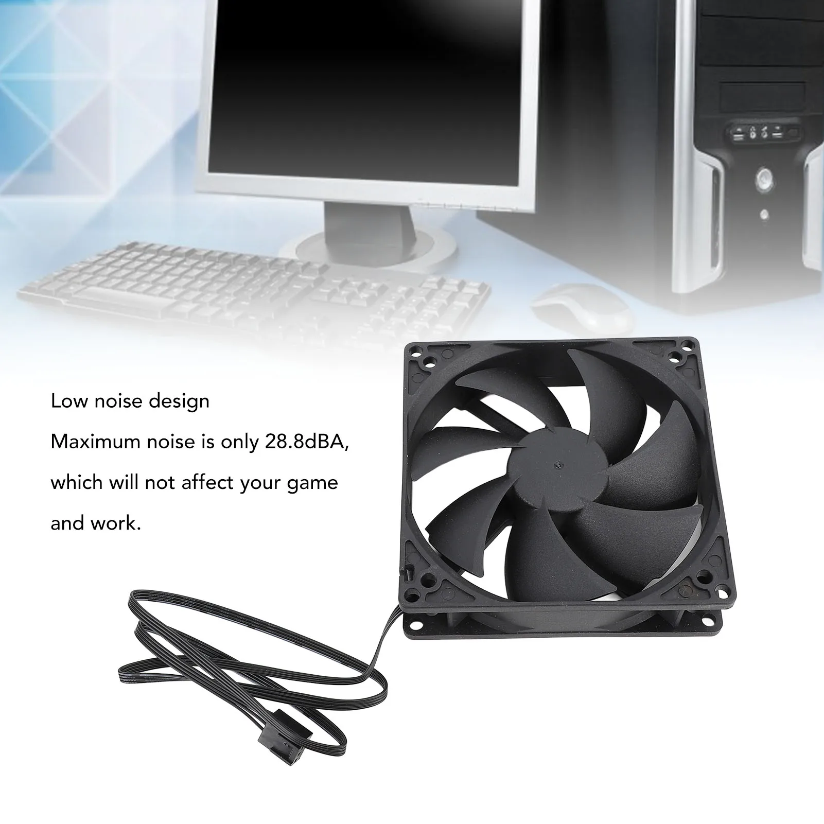 100mm PC PWM Case Fan 100mm Dual Ball Intelligente Temperatuurregeling 1800 RPM Geluidsarm 4PIN Computerkast koelventilator