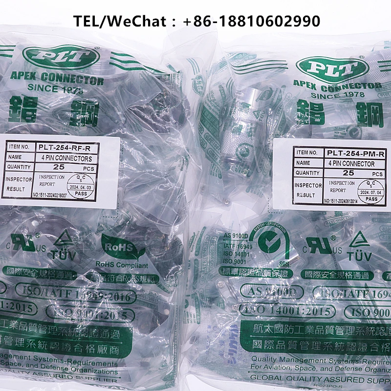PLT-254-RF-R PLT-254-PM-R APEX 4pin Male Plug Female Socket φ25 Circular Aviation Wire Pane Connector Made in TAIWAN RoHS UL TUV