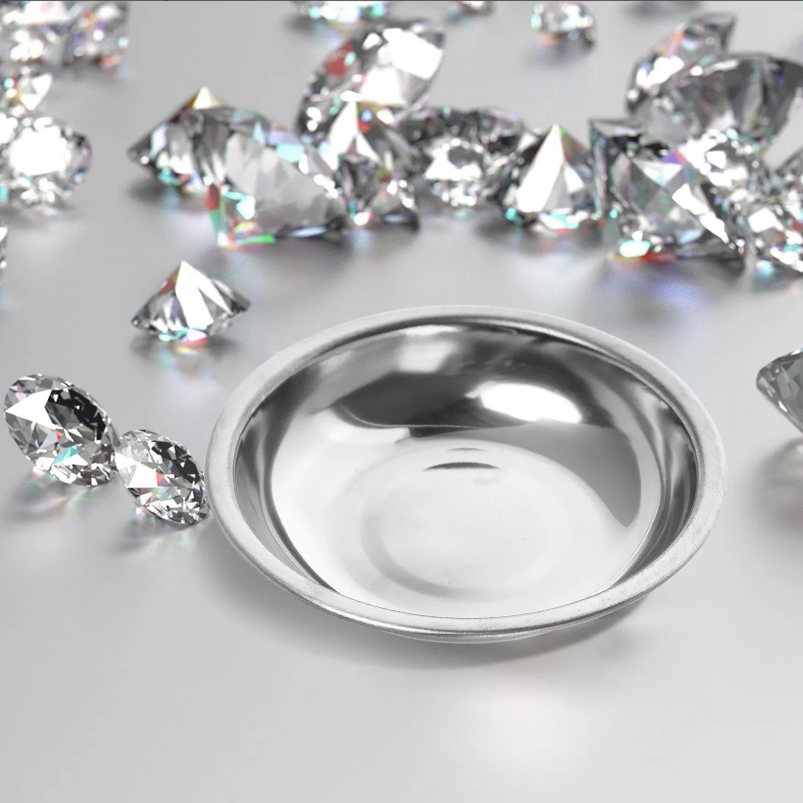 4Pcs Stainless Steel Jewelry Scale Pans Precision Weighing Trays Rhinestones Small Jewelry Weighing Tray Replacement