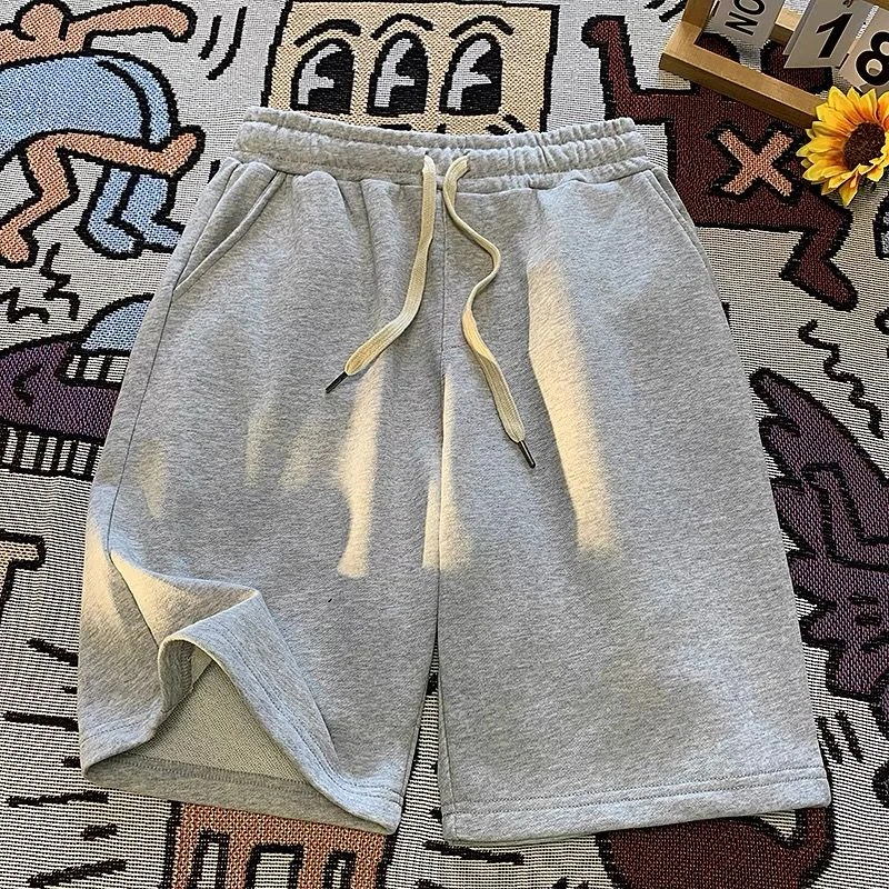 

Однотонные прямые спортивные шорты для мужчин и женщин, летние тонкие спортивные штаны с пятью точками, свободные и красивые повседневные