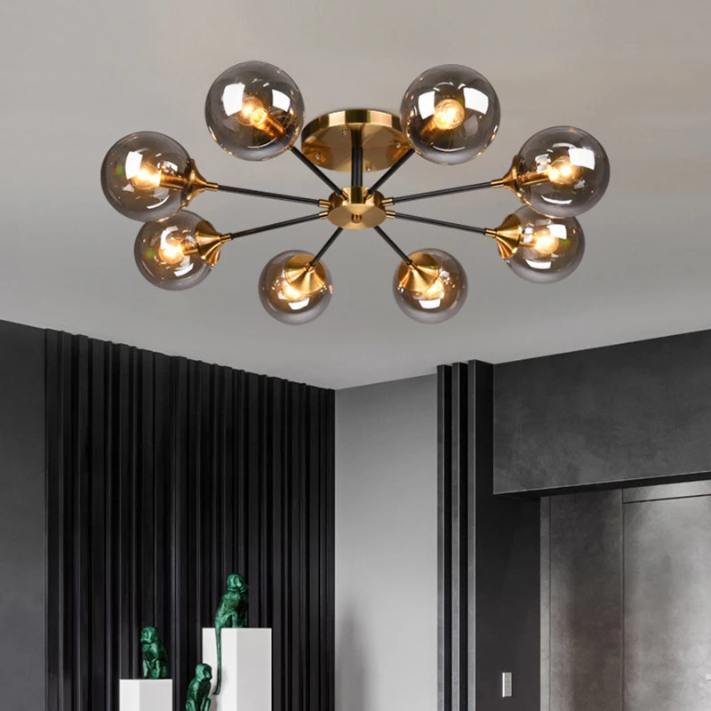 Modern simple ceiling light light luxury personality creative magic bean lamp retro living room bedroom light