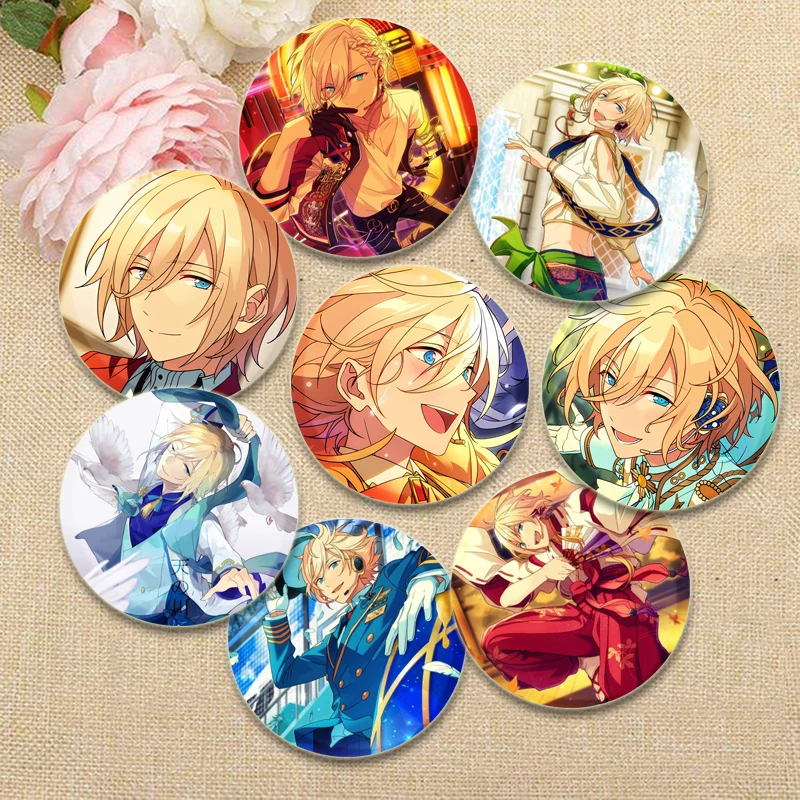 Anime Ensemble Stars Button Pins Eichi Tenshouin Cartoon Badge Round Creative Brooches for Backpack Jewelry Accessories Gifts