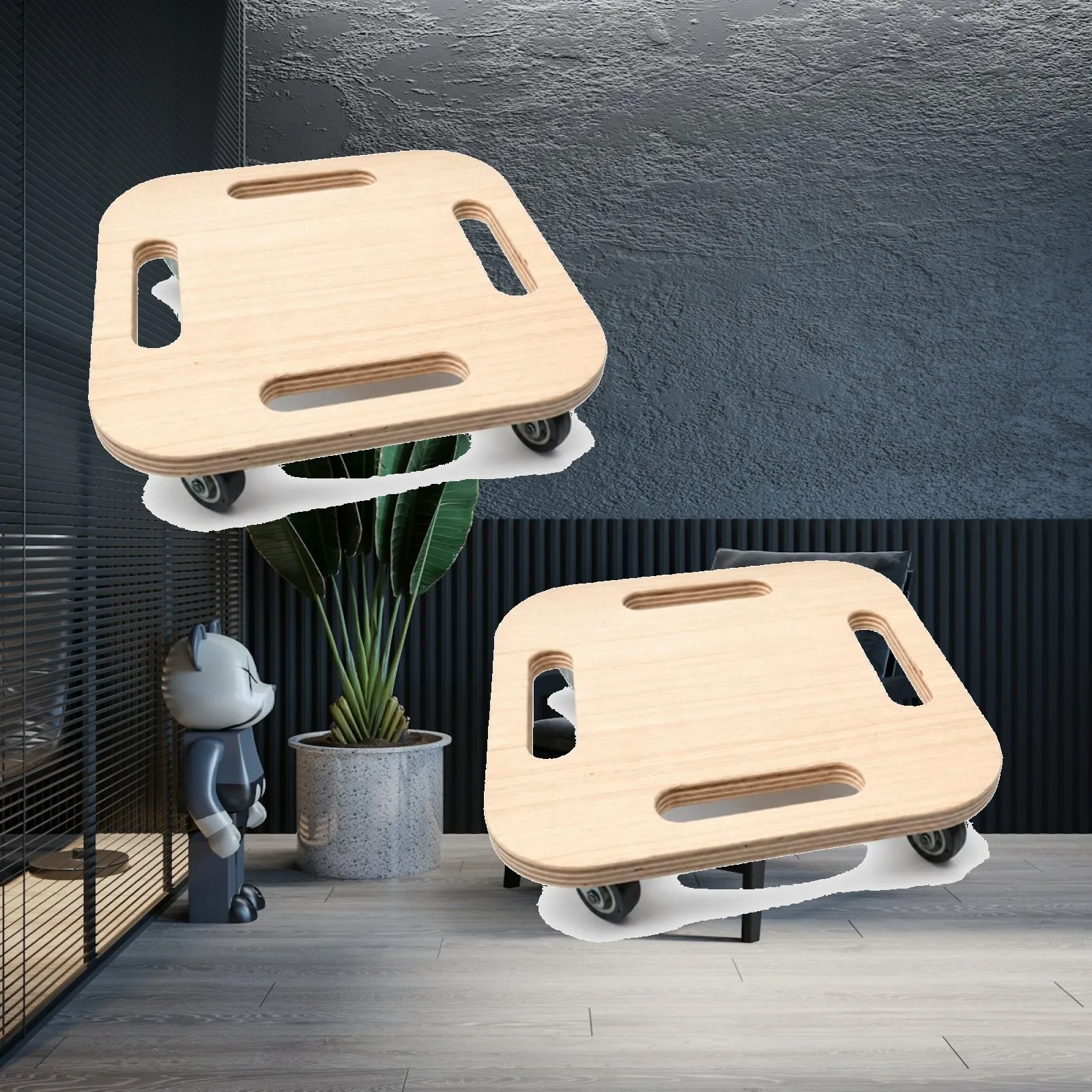 2 Pieces Wooden Sliding Discs with Wheels Joint Friendly Core Slider Discs Fitness Sliders Versatile for Pilates Practitioners