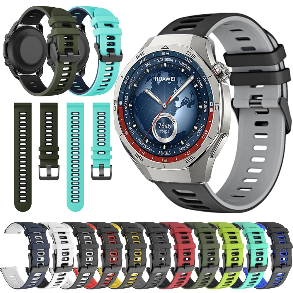 

Sports Rubber Strap for Huawei Watch GT 5 Pro 46mm Smart Watch Swim Silicone Soft Watchband 22mm for Huawei GT5 46mm Accessorie