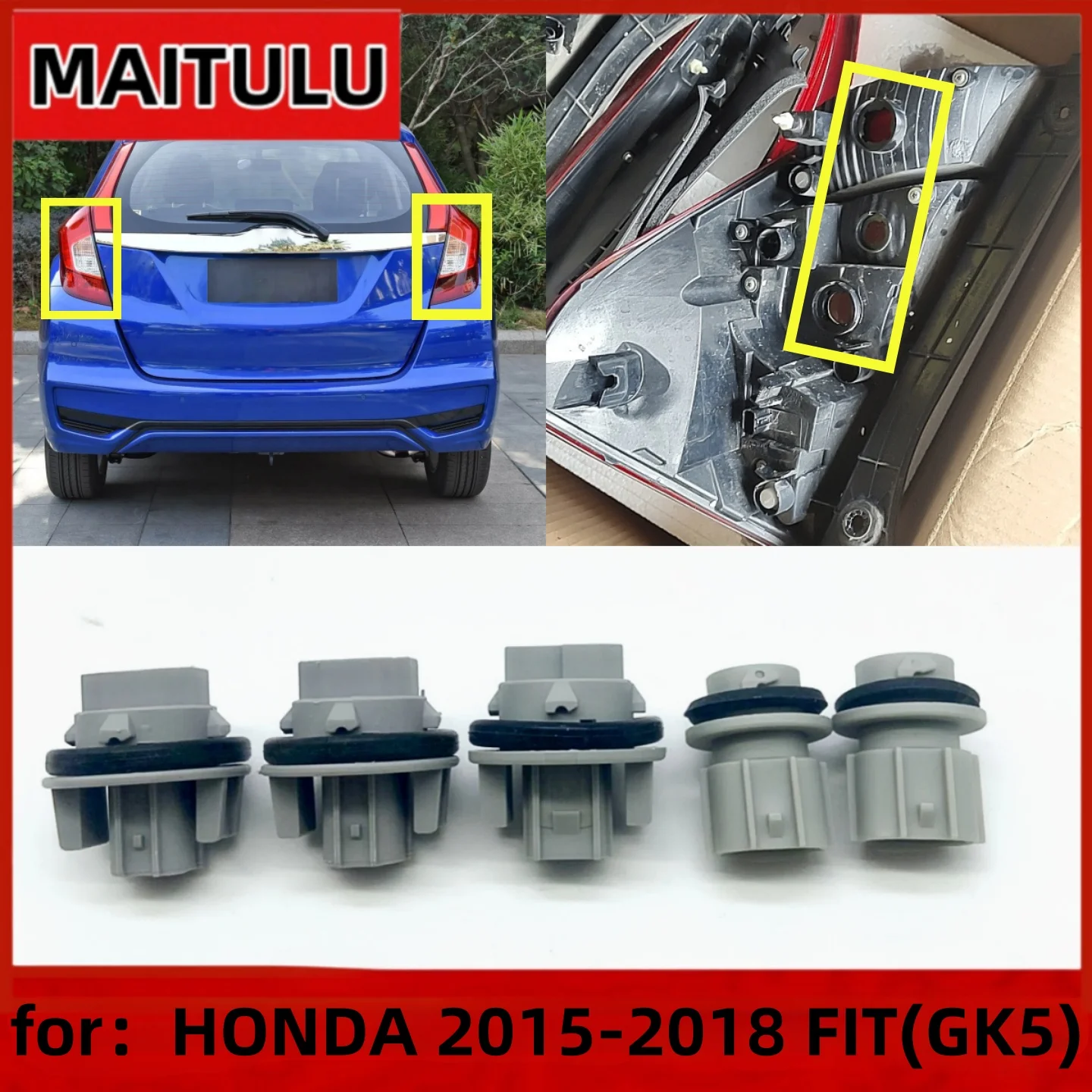 Turn Signal Light Bulb Socket for Honda Fit 2015 2016 2017 2018 Rear Taillight Brake Light Socket 33303-TP6-A01 33303-SAA-003