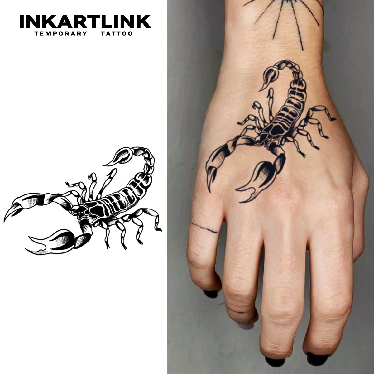 Scorpion Temporary Tattoo,Lasts To 15 Days New Technology Magic Waterproof Semi Permanent Sticker.