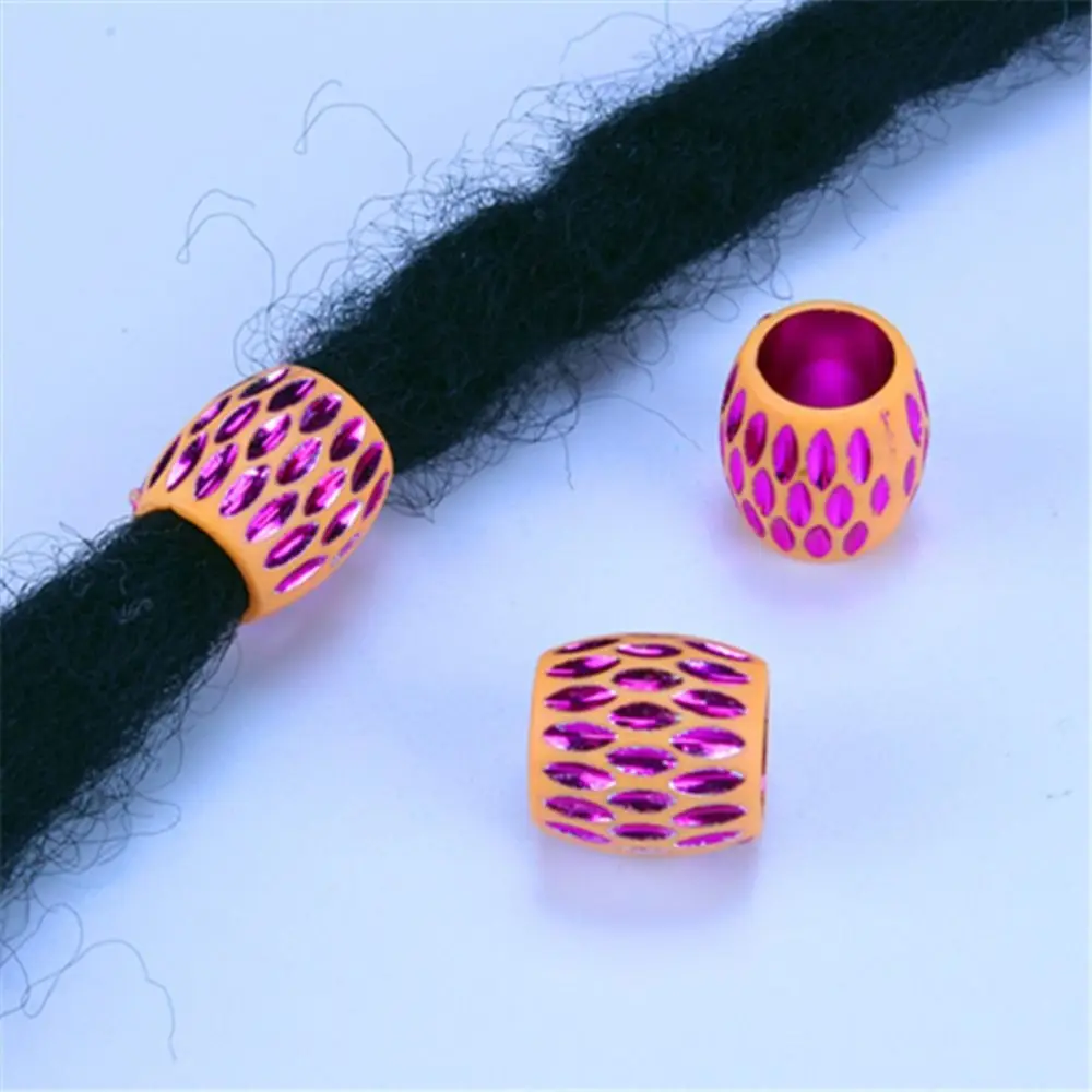 30pcs/set DIY Plastic Large Hole Barrel Beads Charms Multicolor Dreadlocks Loose Beads Hip-hop Vintage Hair Braid Tubes Daily