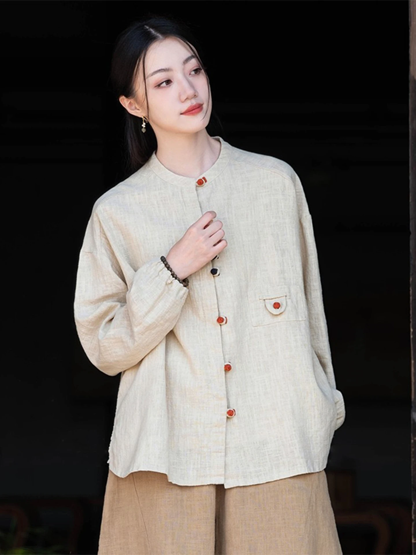 Nova Camisa Feminina Estilo Ch - Linen Shirt Breathable avaliação e preço