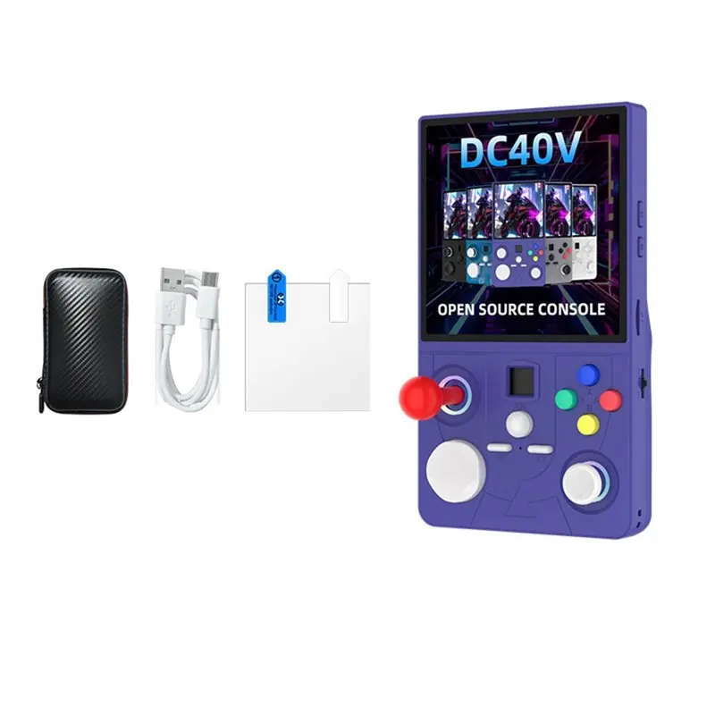 Open Source Linux 128G DC40V Retro Handheld Game Console 4.0 Inch IPS Screen Wifi Gamepad Supports 30+ Emulators