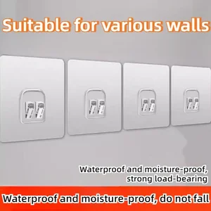 Nhãn dán Coors trong suốt mà không cần may, nhà tự làm sạch mạnh mẽ, phòng tắm và bếp bếp 6 móc treo bán hàng chính trong acrylic - №6