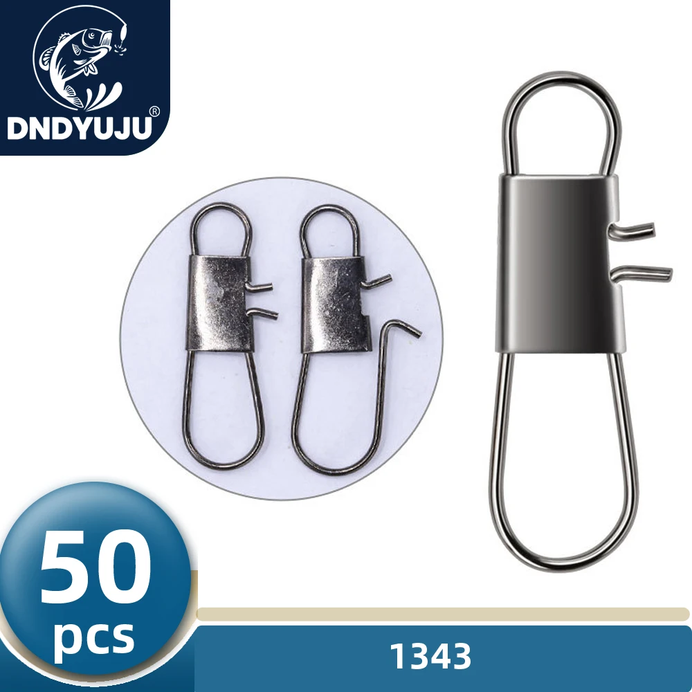 DNDYUJU 50pcs Carbon Steel Fishing Connector Fishing Snap Pin Rolling Swivel Fishing Lure Tackle Fishing Hook Tool Snap