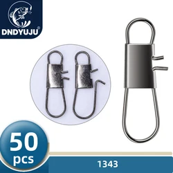 DNDYUJU 50pcs Carbon Steel Fishing Connector Fishing Snap Pin Rolling Swivel Fishing Lure Tackle Fishing Hook Tool Snap