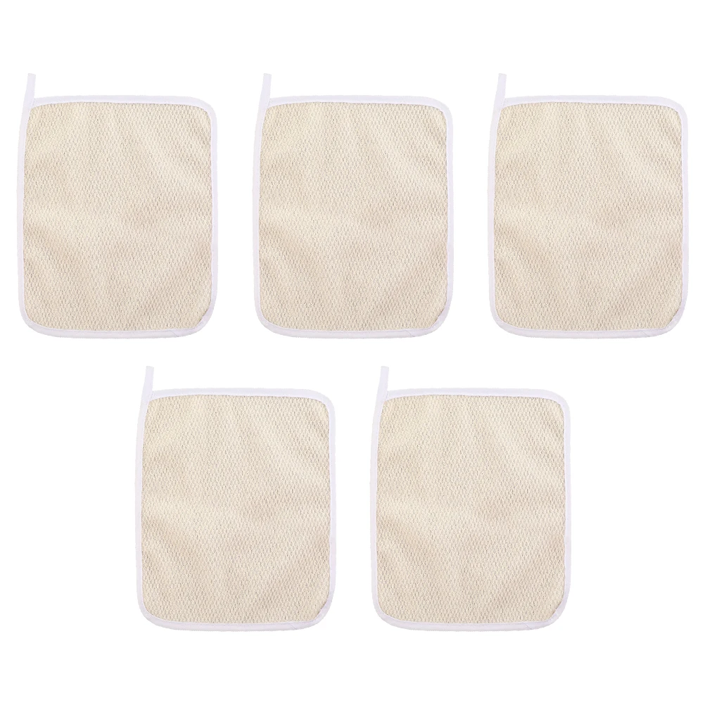 

5 Pcs Exfoliating Face Wash Towels Nylon Bath Cloths Scrub Shower Back Scrubber Loofah Body Cleanser Skin Care Tools