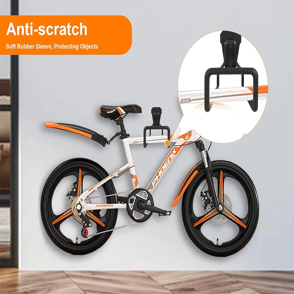 Garage Wall Organizer Hooks Anti-Slip Rubber Coated Rust-Proof Heavy Duty Metal Hangers for Garden Hose Bicycle and Heavy Tools