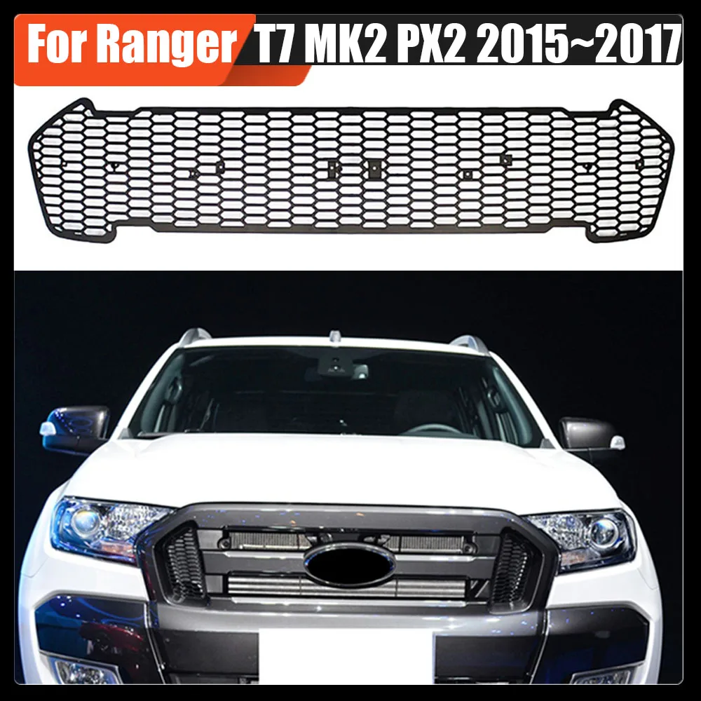 

Car Modified Grills Pickup 4x4 Accessories Raptor Grille Mask Front Bumper Mesh Grill For Ranger T7 MK2 PX2 2015~2017