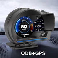 1Set Universal OBD2&GPS Double Systems Meter Speedometer Display Muti-function Gauge Water Temp Turbo Car Accessories HUD P6