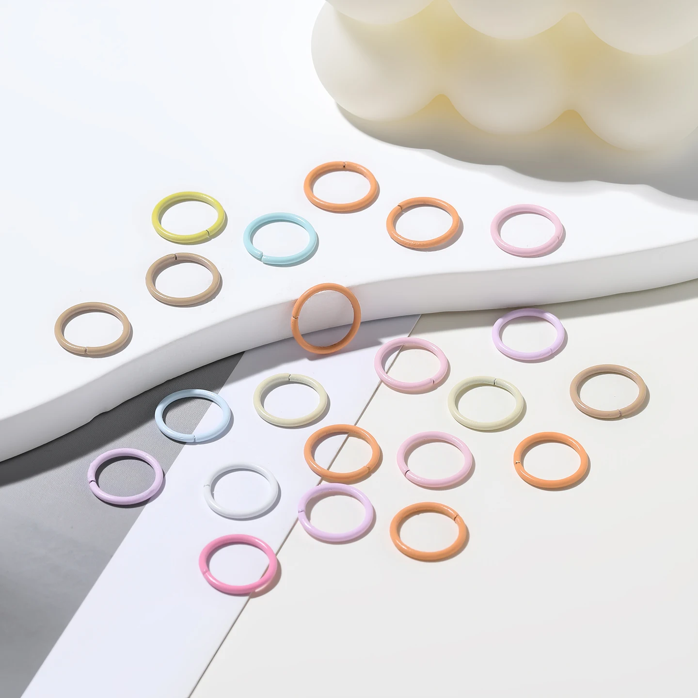 100 Stück Macaron-farbige Biegeringe Schmuckherstellung Verbinder DIY Spaltringe Zubehör für Bastelbedarf – Detail 6