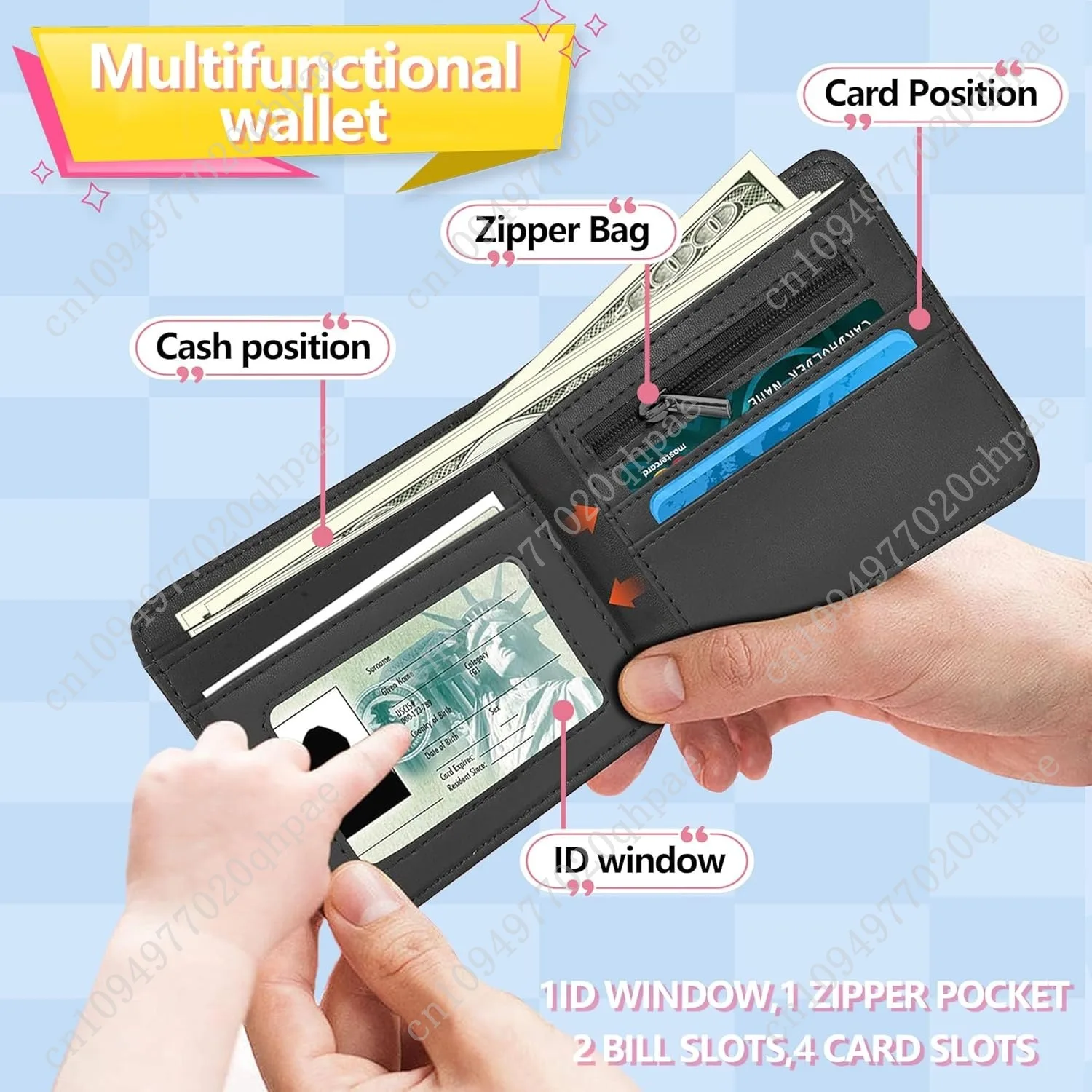 محفظة جلدية رائعة للأولاد والمراهقين، من عمر 8 إلى 15 عامًا - تصميم مضحك ثنائي الطي مع جيب للعملات المعدنية ونافذة الهوية وبطاقة المحفظة - مثالية