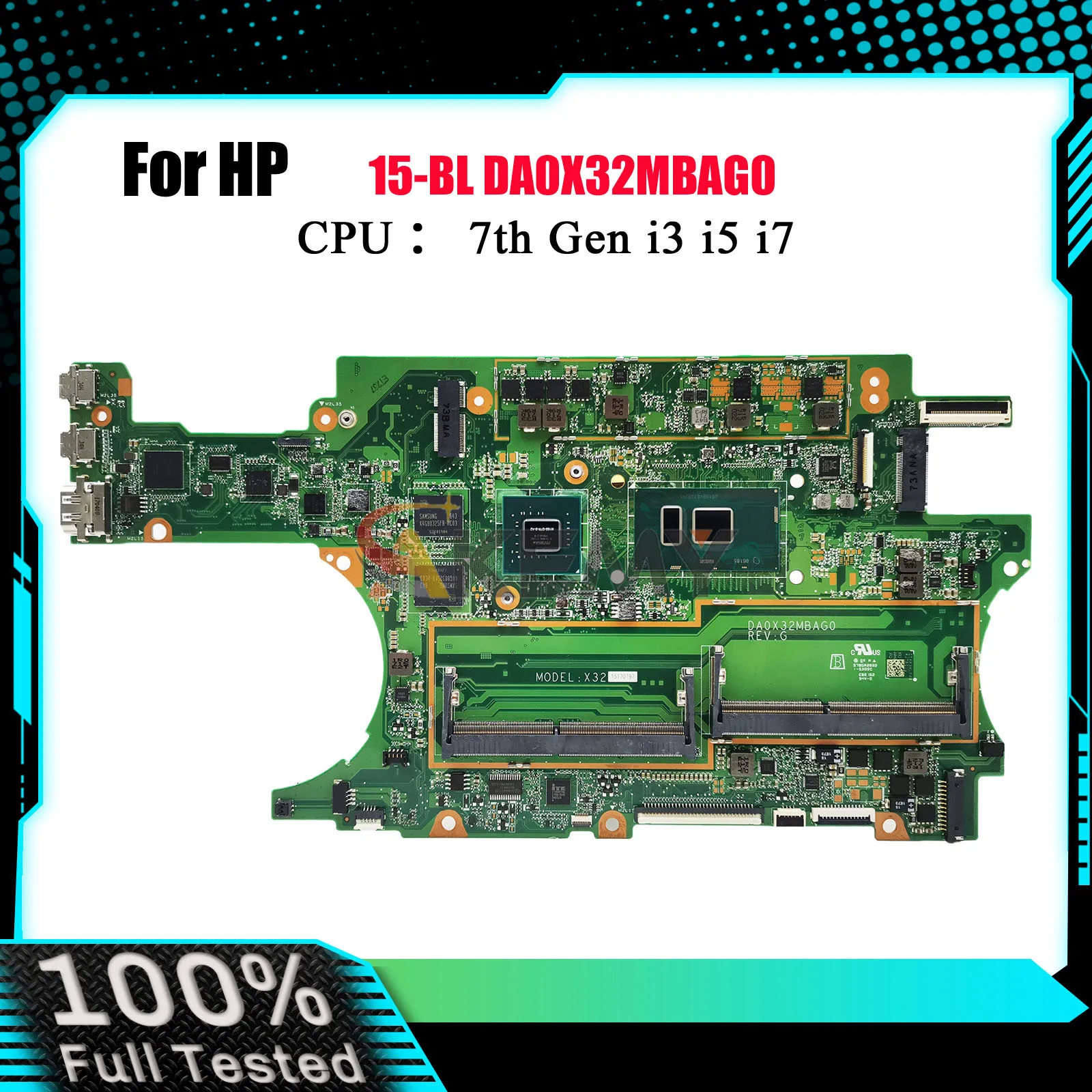 

DA0X32MBAG0 Laptop Motherboard For HP Spectre X360 15-BL With i7 CPU 940MX 2GB GPU 911083-601 911083-001 100% Fully Tested