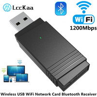 1200Mbps USB WiFi Adapter Dual Band 2.4Ghz&5Ghz Network Card Wireless Bluetooth Receiver WiFi Dongle for PC Laptop Desktop