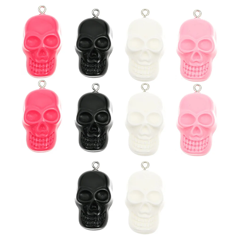 

10Pcs Skull Pendant Resin Charms Durable Halloween Jewelry DIY Necklace Earring Crafts Halloween Charms Resin Jewelry Pendant