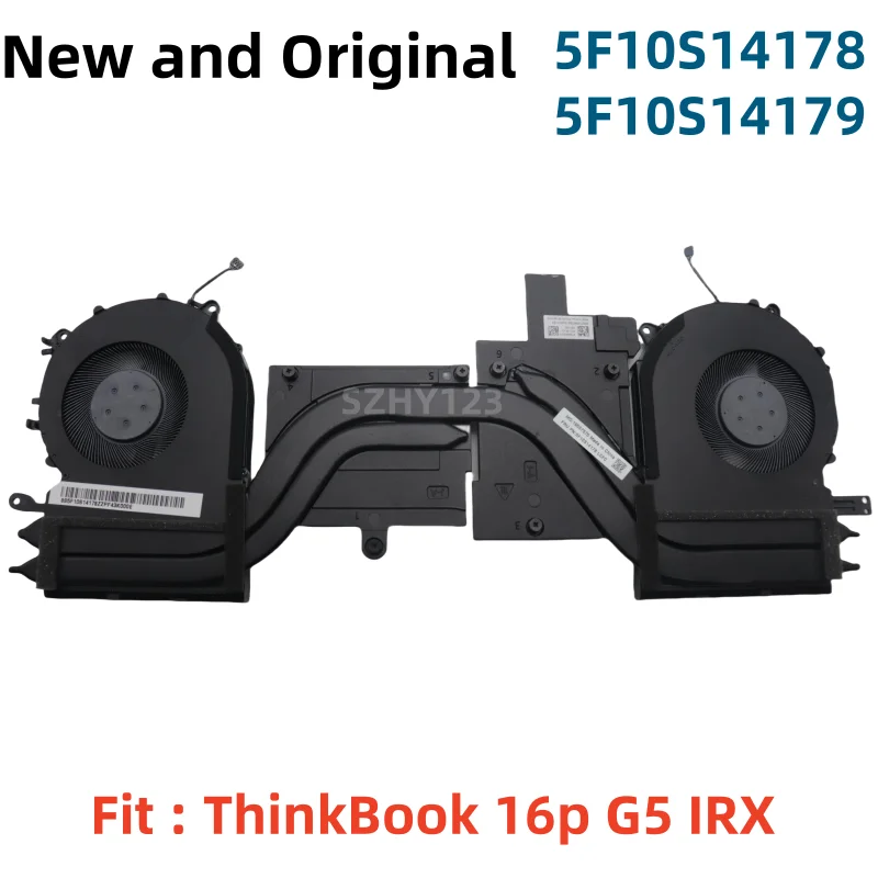 

Новый оригинальный кулер для процессора, охлаждающий вентилятор, радиатор для ноутбука Lenovo ThinkBook 16p G5 IRX 21N5 FRU 5F10S14178 5F10S14179