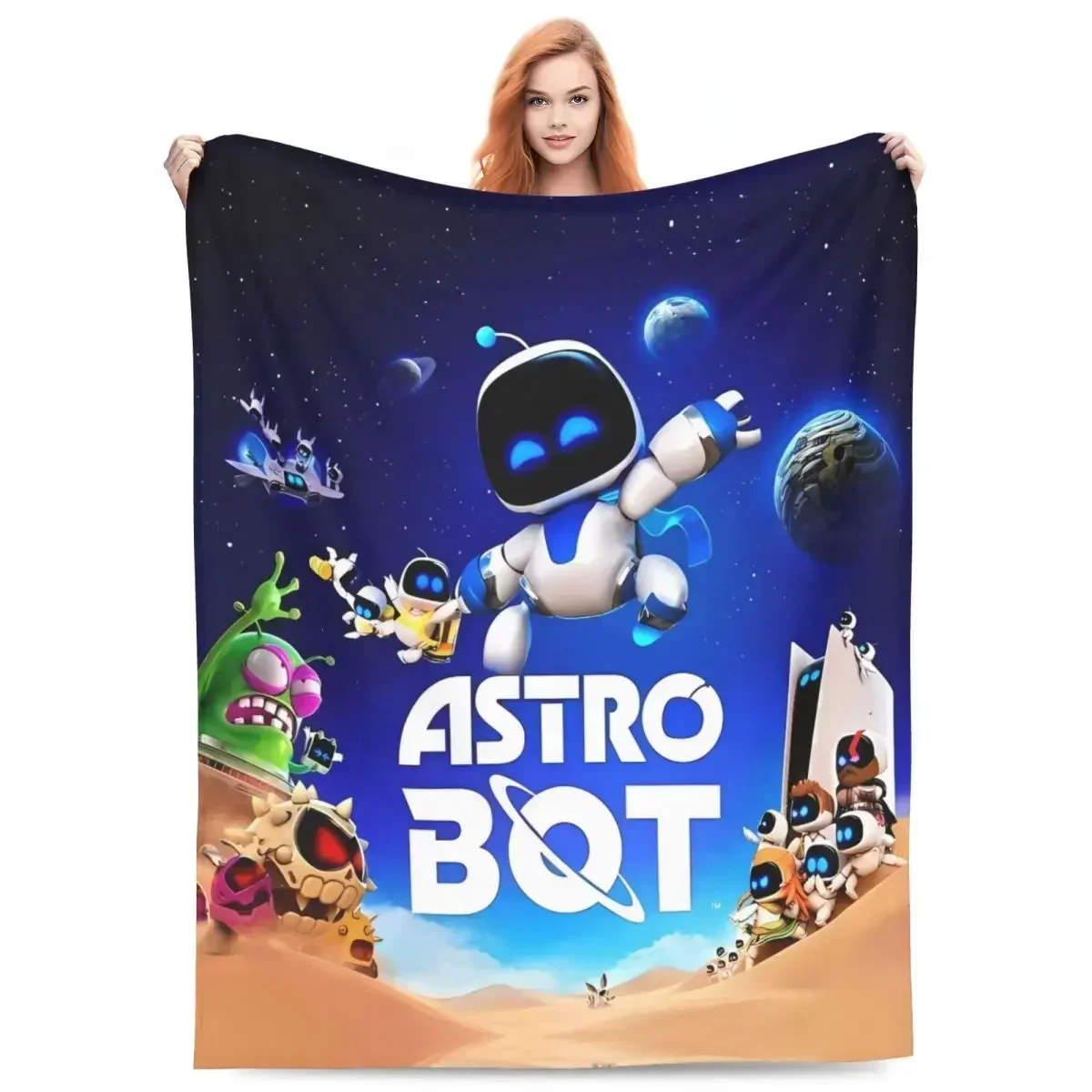 

Плед Astro Bot из флиса: Мягкое и уютное одеяло с дизайном «Космическое приключение». Идеальный подарок для детей, уникальный элемент декора в стиле научной фантастики.
