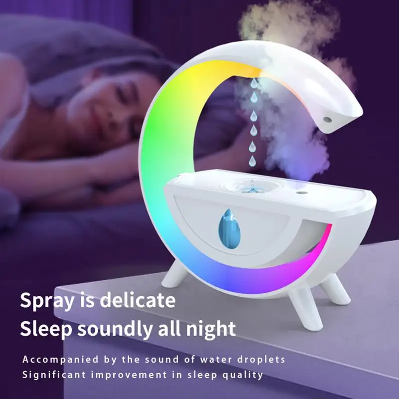 Humidificadores de aire antigravedad con luz nocturna RGB, máquina de aromaterapia creativa, nebulizador para el hogar, gotas de agua