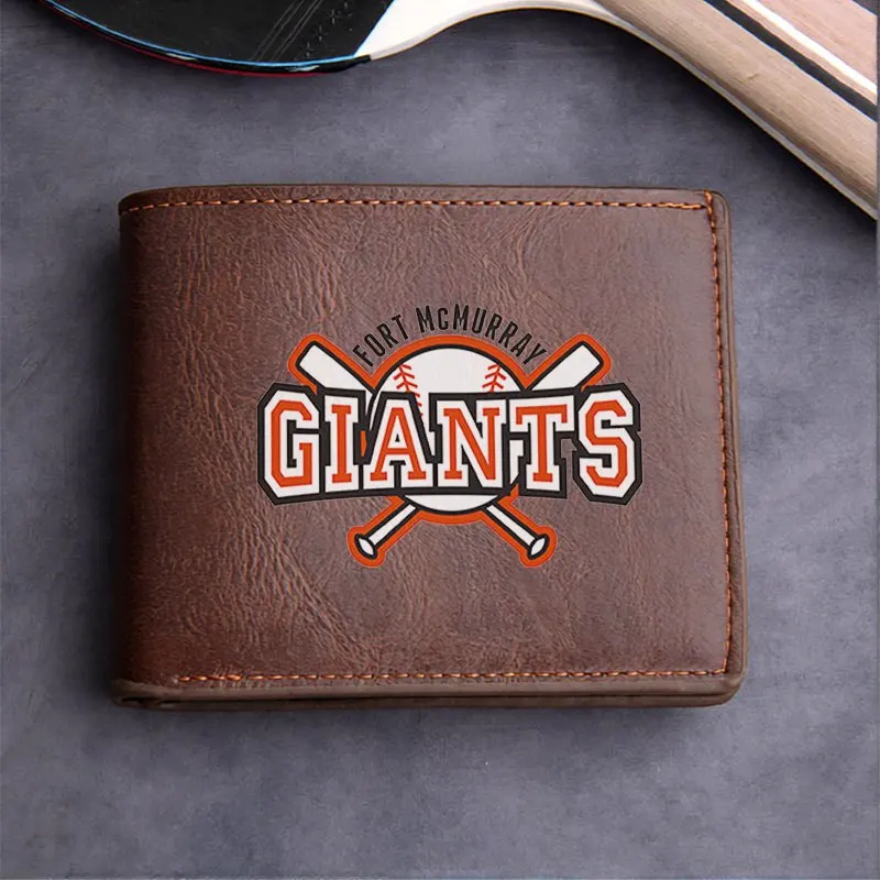 Portafoglio in pelle PU con logo GIANTS Portafoglio bifold leggero e durevole dal design minimalista per uomo e donna per uso quotidiano