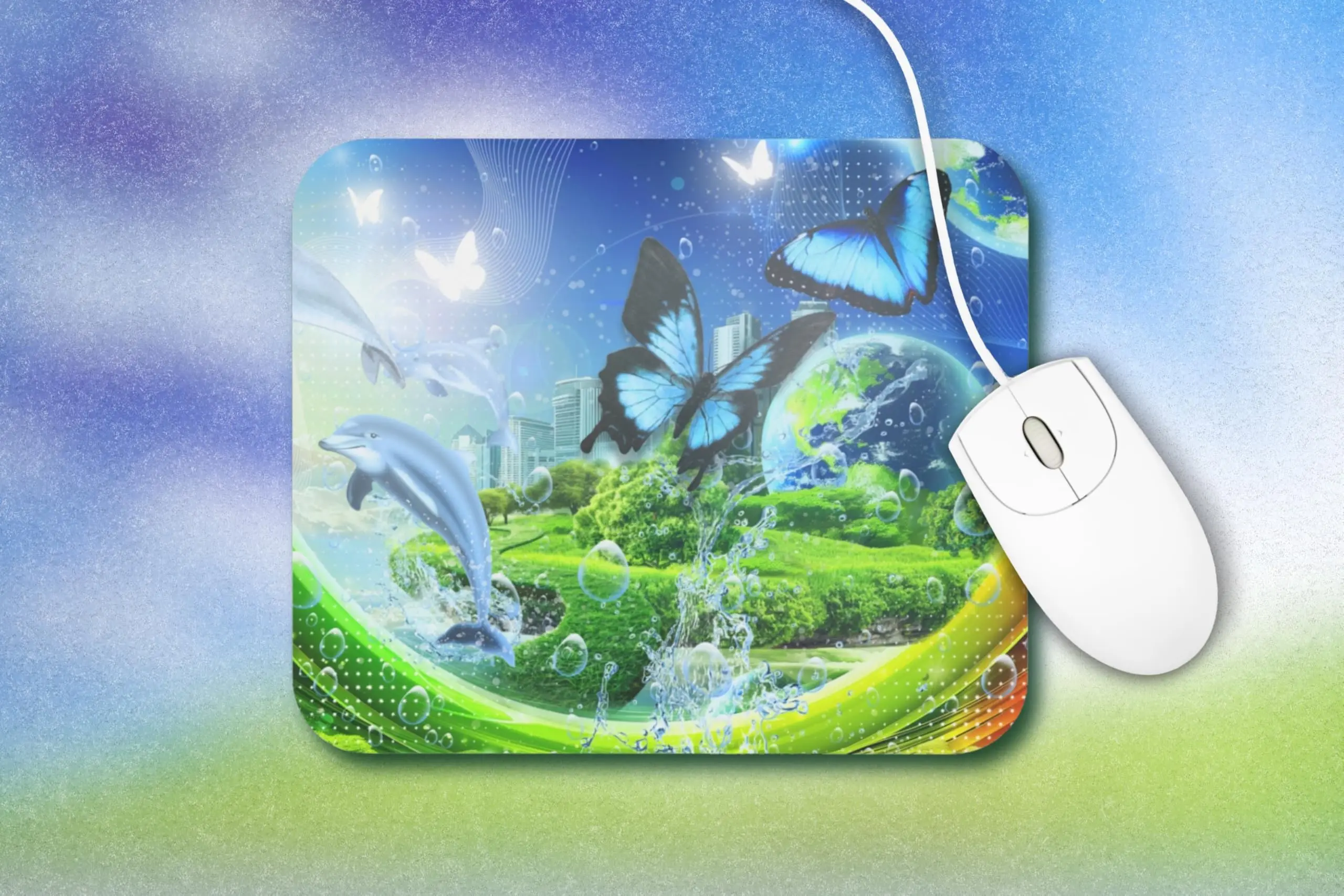 Frutiger Aero Print Square Mouse Pads Lock Edge Gaming Mousepad Mouse Mat Keyboard Mats 30x25cm