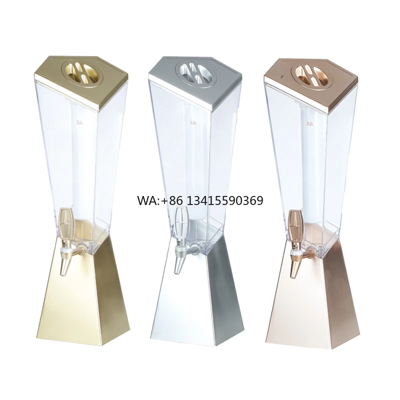 

New Design 3 Liters Draft Beer Tower Beverage Dispenser With LED Lights Removable and Charging Ice Tube Beer Tower