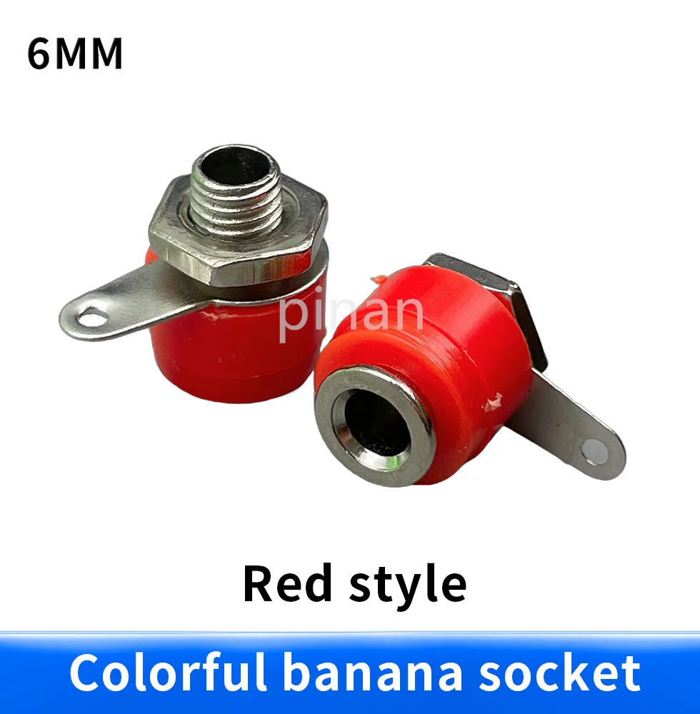 10pcs/lot 4mm Banana Binding Post 4mm Banana Socket Free Shipping 5color/lot Plug Adapter DIY Red Green Yellow Black Blue